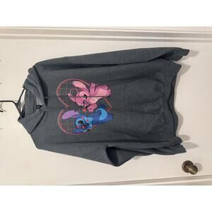 Disney Stitch and Angel Heart Graphic Hoodie XLarge